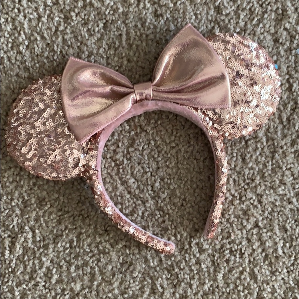 Rose gold Minnie Mouse Disney parks ears